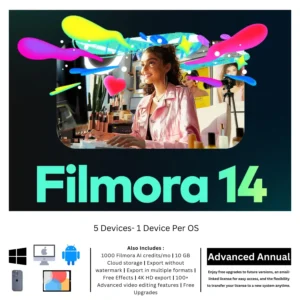 Wondershare Filmora 14 - Windows/Mac - 1 Year License